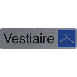 Plaque adhésive imitation aluminium Vestiaire 16,5X4,4 cm 67166E