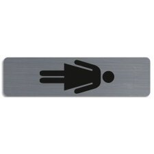 Plaque verticale adhésive imitation aluminium Dame 16,5X4,4 cm 67168E