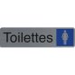 Plaque adhésive imitation aluminium Toilettes dame 16,5X4,4 cm 67163E