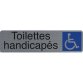 Plaque adhésive imitation aluminium Toilettes handicapés 16,5X4,4 cm 67164E