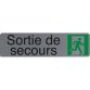 Plaque adhésive imitation aluminium Sortie de secours 16,5X4,4 cm 67172E