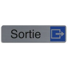 Plaque adhésive imitation aluminium Sortie 16,5X4,4 cm 67173E