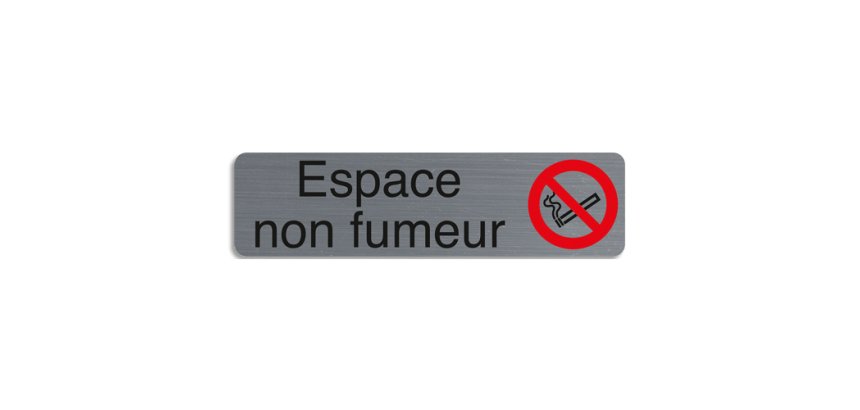 Plaque de signalisation 'Espace non fumeurs'