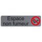 Plaque adhésive imitation aluminium Espace non fumeurs 16,5X4,4 cm 67174E