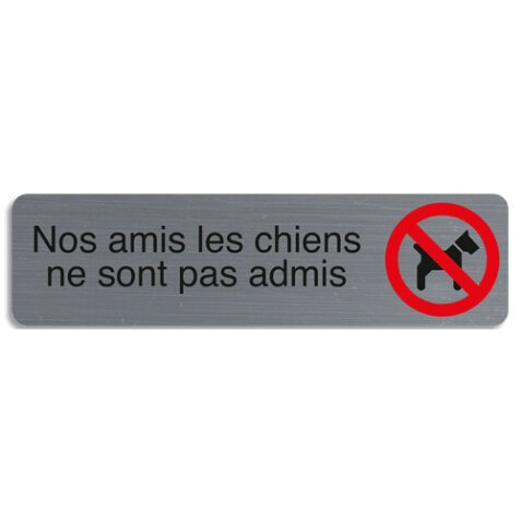 Plaque adhésive imitation aluminium Nos amis les chiens 16,5X4,4 cm 67176E