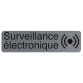 Plaque adhésive imitation aluminium Surveillance électronique 16,5X4,4 cm 67170E