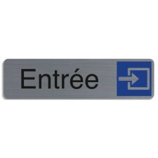 Plaque adhésive imitation aluminium Entrée 16,5X4,4 cm 67171E