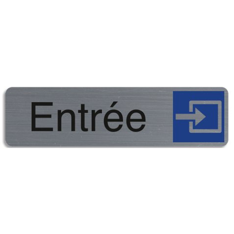 Plaque adhésive imitation aluminium Entrée 16,5X4,4 cm 67171E