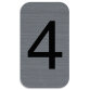 Plaque adhésive imitation Aluminium Chiffre 4 2,5x4,4 cm 67184E