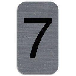 Plaque adhésive imitation Aluminium Chiffre 7 2,5x4,4 cm 67187E