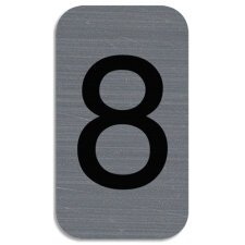 Plaque adhésive imitation Aluminium Chiffre 8 2,5x4,4 cm67188E