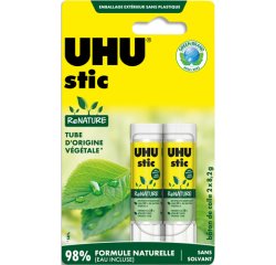 Colle blanche re nature uhu stick 8,2 g tubes d origine vegetale blister de 2