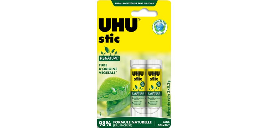 Colle blanche re nature uhu stick 8,2 g tubes d origine vegetale blister de 2
