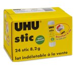 Colle blanche uhu stic 8,2 g sans solvant lavable a l eau 24 unites