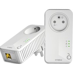 Pack 2 Prises CPL 600 Mbps, Prise filtrée Port Ethernet, Compat boxs Internet, Idéal Multi TV