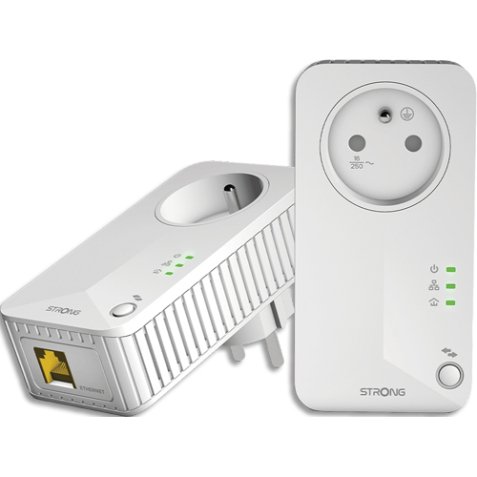 Pack 2 Prises CPL 600 Mbps, Prise filtrée Port Ethernet, Compat boxs Internet, Idéal Multi TV