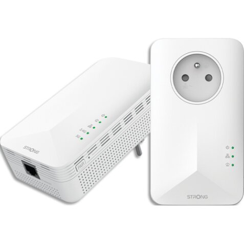 Pack de 2 Prises CPL 1000 Mbps, Prise filtrée et Port Ethernet, Compatible boxs Internet