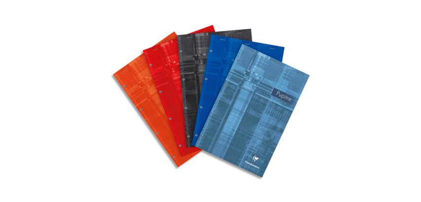 Bloc Pupitre agrafé en-tête A4+ 160 pages détachables et perforées 4 trous détachables ligné + marge - Assortis