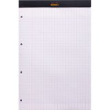 Bloc agrafé Rhodia N°20 21x31,8 cm Seyès 80 feuillets perforation 4 trous 80g - Noir