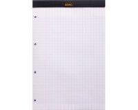 Bloc agrafé Rhodia N°20 21x31,8 cm Seyès 80 feuillets perforation 4 trous 80g - Noir