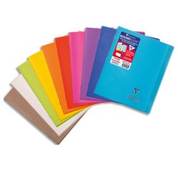 Cahier piqué Koverbook 17x22 cm 96 pages petits carreaux couverture polypropylène opaque 100% recyclé
