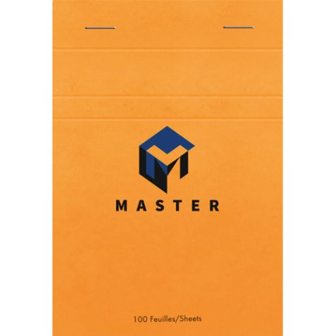 Bloc Master couverture Orange 100 feuilles 70g (200 pages) format A6 10,5x14,8cm 5x5