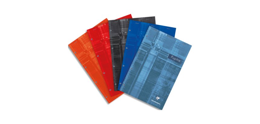 Bloc Pupitre agrafé en-tête A4+ 160 pages détachables et perforées 4 trous détachables petits carreaux - Assortis