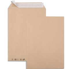 Pochette gpv kraft brun 90g silencieux auto-adhésive 260x330mm sachet 50 unités