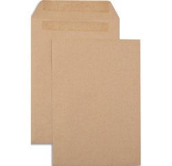 Pochette gpv kraft brun recycle 90g b5 176x250mm      autocollante boite 500 unites