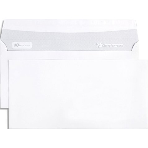 Enveloppe Adhéclair 110x220 80g pqt 50 en box présentoir - Blanc