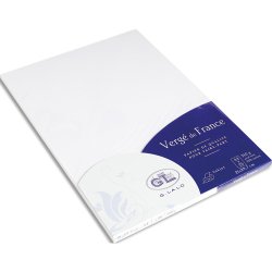 Etui de 25 feuilles 210g Vergé 21x29,7cm. Coloris Extra Blanc