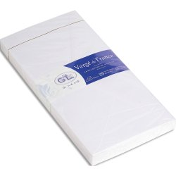 Paquet de 25 enveloppes gommées format DL 11x22cm. Coloris Extra Blanc