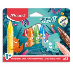 Crayon cire JUNGLE fever JUMBO, étui en carton de 12