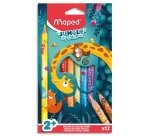 Crayon de couleur JUNGLE fever JUMBO, étui de 12
