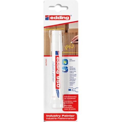 Marqueur industriel durable sur les surfaces rouillées/ rugueuses (métal, pierre et bois). Blanc