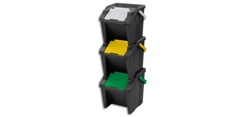 CEP Système de tri des déchets 'Tower', 30 litres, lot de 3