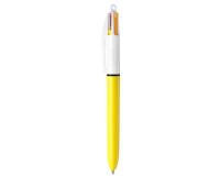 Stylo-bille bic 4 colours sun pointe moyenne 1mm couleurs fun violet/rose/jaune fluo/orange