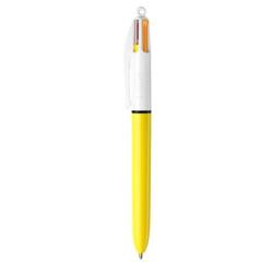 Stylo-bille bic 4 colours sun pointe moyenne 1mm couleurs fun violet/rose/jaune fluo/orange