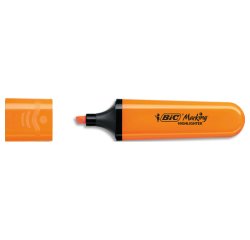 Surligneur bic tank marking highlighter sechage rapide    pointe biseautee coloris      orange