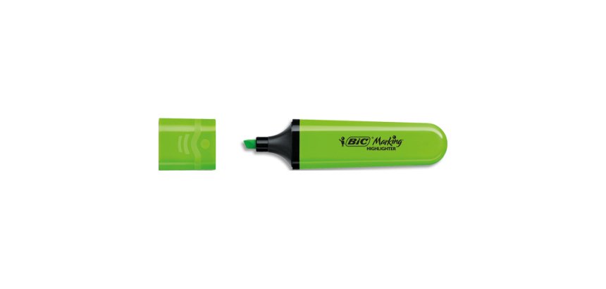 Surligneur bic tank marking highlighter sechage rapide    pointe biseautee coloris vert
