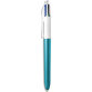 Stylo bille Bic rétractable 4 couleurs décor effet bleu glacé