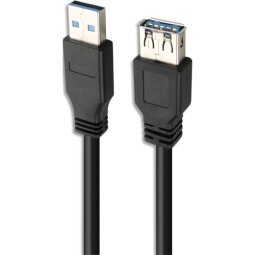 Rallonge USB 3.0, USB-A / USB-A, mâle/femelle, noir, 3m