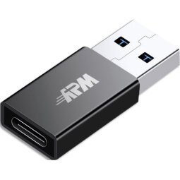 Adaptateur USB-A / USB-C, USB 3.0, mâle / femelle, metal, noir