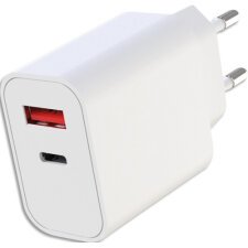 Chargeur secteur, dual, 1xUSB-C / 1xUSB-A, 20W, blanc