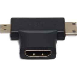 Adaptateur HDMI / HDMI mini / HDMI micro, femelle / mâle / mâle, noir