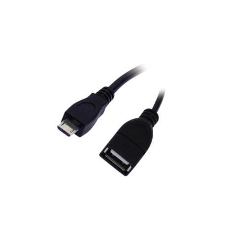 Adaptateur micro-USB / USB-A, USB 2.0 OTG, mâle / femelle, noir, 12cm