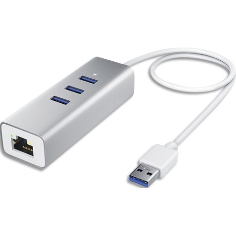 Hub USB-A 3.0 4 ports : 3xUSB-A, 1xRJ45 gigabit