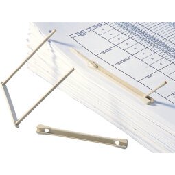 Boîte de 50 relieurs plastique 6 cm pour archivage de documents perforées. Coloris beige