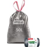 Boîte de 390 sacs à lien coulissant recyclé type 50L résistant coloris argent/noir