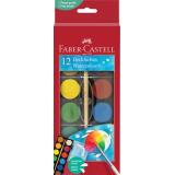 Boîte de 12 pastilles de peinture gouaches + 1 pinceau